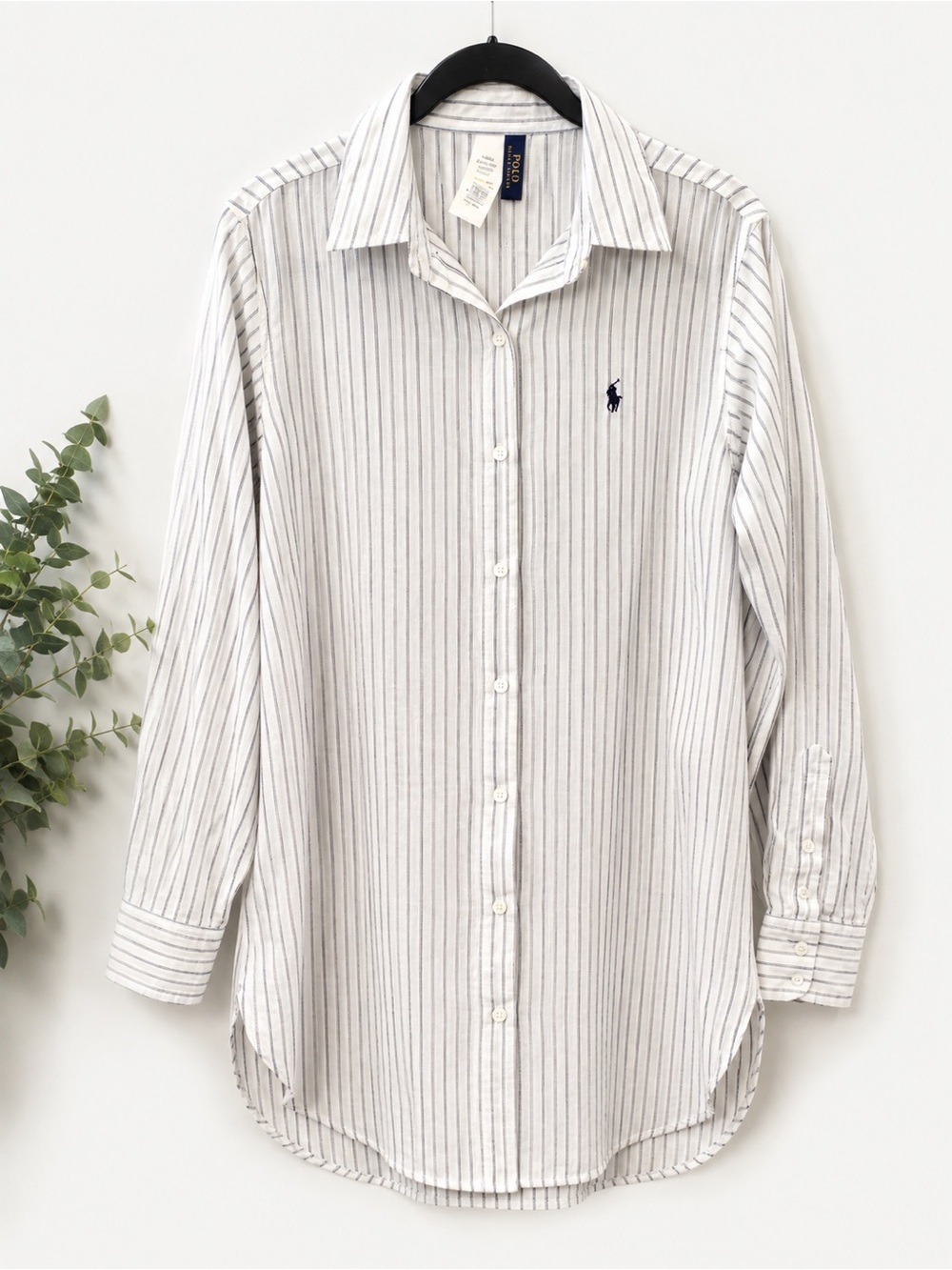 Ralph Lauren White and Navy Striped Swim Coverup Sz XS